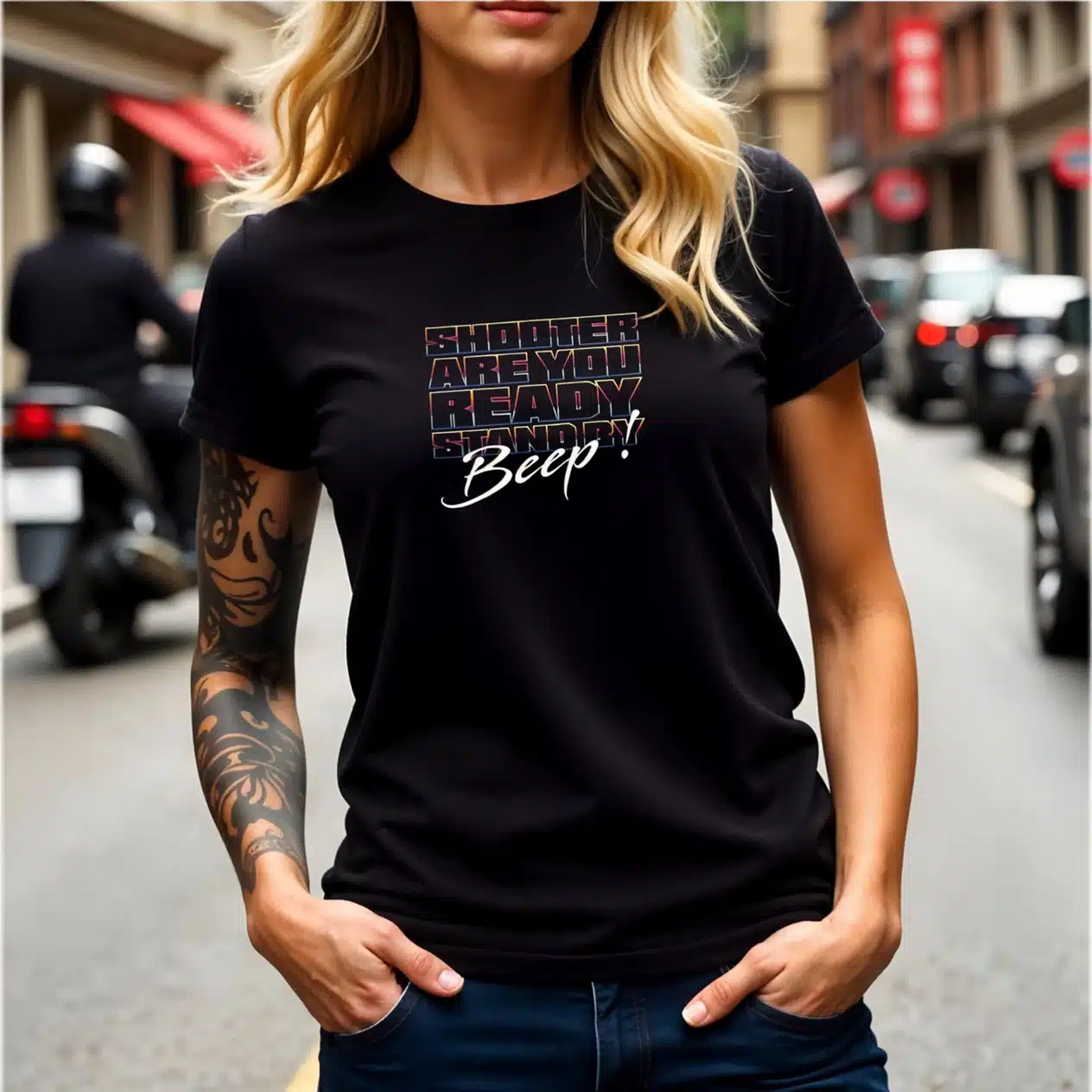 T-Shirt Shooter Ready Beep Femme